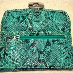 Guess Wallet/Clutch Teal Alligator Skin Silver Buc